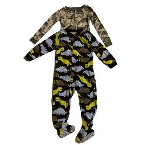 Children’s Place & Carter’s Footed Dinosaur Pajamas Size 3T